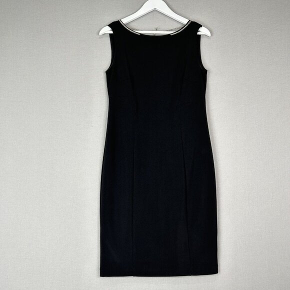 Joseph Ribkoff Dresses & Skirts - Joseph Ribkoff Womens Dress 10 Black Jewel Rhinestone Chain V Open Back Sheath